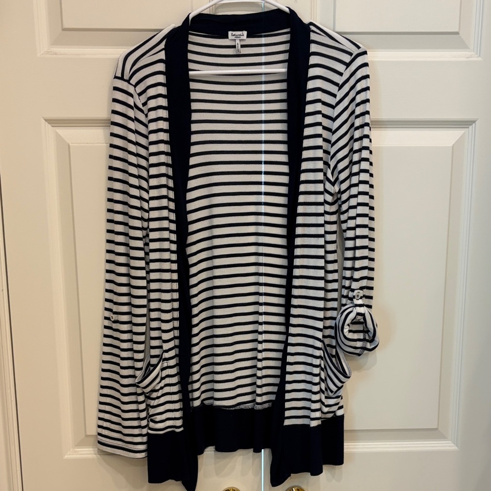 Splendid Navy and White Striped Cardigan